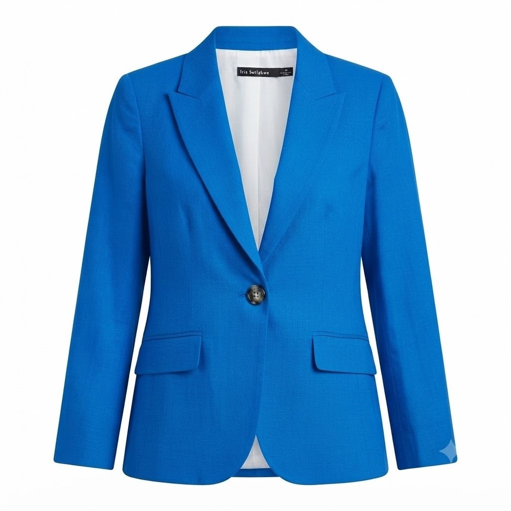 Iris Setlakwe Womens Blue Single Button Blazer Made in Portugal Size 8 - CJ